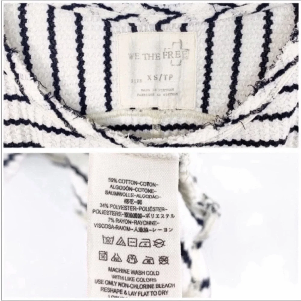WE THE FREE - FREE PEOPLE stripes thermal blouse top XS